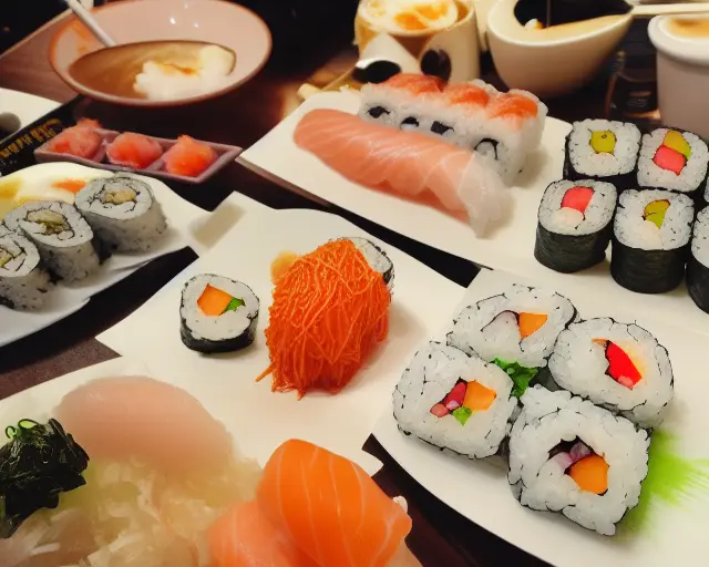 Sushi Japanese food in garment district in New York City